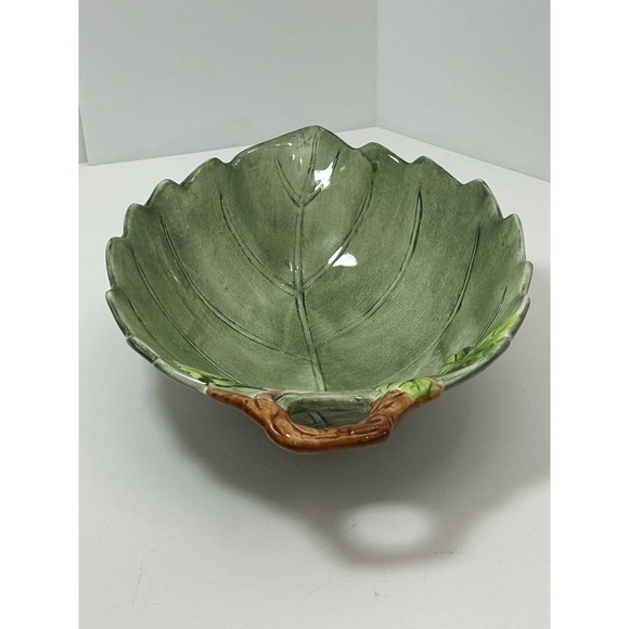 Leaf Bowl With Cherries By Gift Craft - Picture 4 of 12